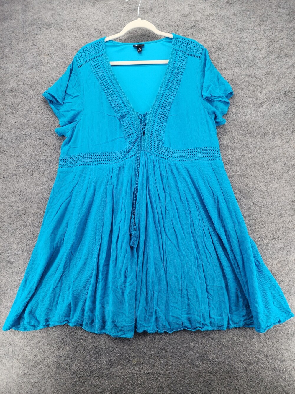 Torrid Dress Womens 3X V Neck Short Sleeve Blue